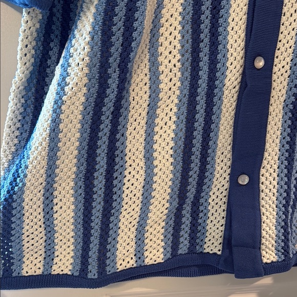 Solid & Striped Knit Button Up - Picture 5 of 8